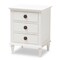 Baxton Studio Venezia French-Inspired Rustic Whitewash Wood 3-Drawer Nightstand 138-7698 - alternate 1